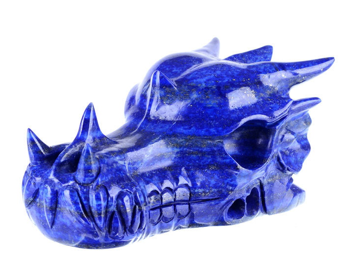 Natural Lapis Lazuli Dragon Skull/Skeleton Carving #W22