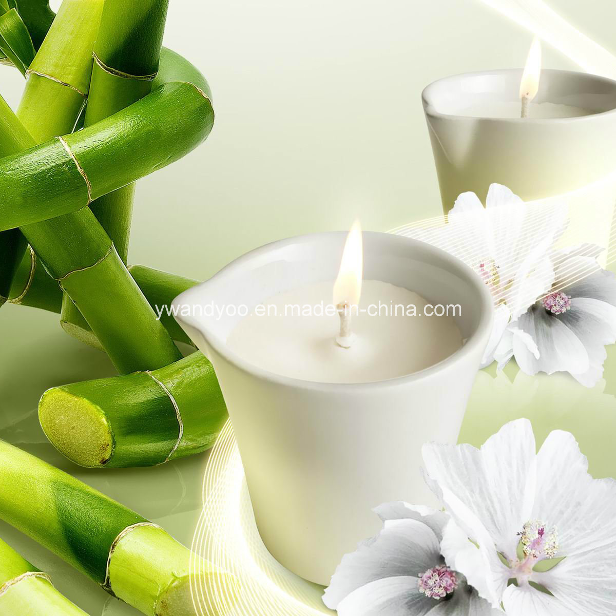 Bamboo & Jasmine Pure Organic Soy Wax Massage Candles