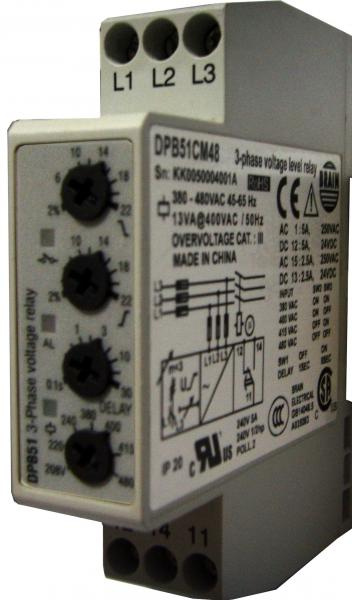 3-Phase Monitoring Relay with Overvoltage Undervoltage