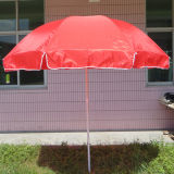 Red Solid Color Beach Umbrella with Manual Open