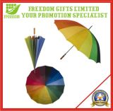 Multicolor Auto Open Straight Rainbow Umbrella