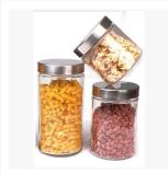 Transparent Glass Jar with Stainless Steel Cover