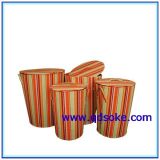 Fancy Paper Striped Laundry Basket