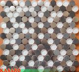 Glass Stone and Stainless Steel Mosaic Wall Decoration (KSL7735)