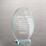 Etched Oval Star Premium Jade Trophy (#78221)