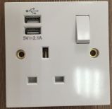 13A Electrical Switch Socket with 2USB Port