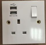 13A Electrical Switch Socket with 2USB Port