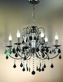 Hanging Lamp Black Crystal Chandelier