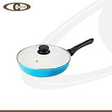 White Ceramic Fry Pan with Spiral Bottom