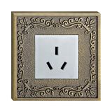 Wall Power Socket with Brass Faceplate (YX002 ACU)