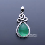 Nice Fashion 925 Sterling Silver Pendant with Jade Stone
