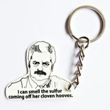 2014 Hot Sale Fashion Ron Swanson PVC Key Chain