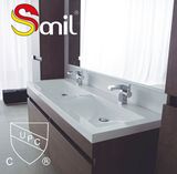 Cupc Big Size Rectangular Porcelain Double Bathroom Vanity Sink (SN1538-120D)