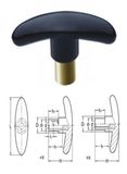 T Shaped Female Knob, Bakelite Brass Insert Female Knob