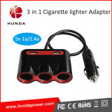 120W 3 In1 USB Adaptor Car Cigarette Lighter Socket Charger for Car Blackbox for Car DVR
