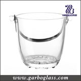 High Quality Glass Ice Bucket with Stainless Steel Handle