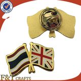 High Quanlity Synthctic Enamel Plating Gold Metal Flag Badge/Metal Badge