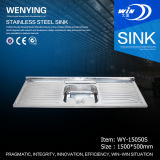 Single Bowl Dish Washing Sink with 2 Drainboards Hot Sale in Middle East