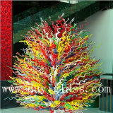 Multicolour Tree T Blown Glass Craft Sculpture for Decoration