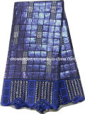 Fashion African Embroidery Orangza Lace Fabric Cl9256-4 Royal Blue