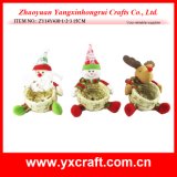 Christmas Decoration (ZY14Y430-1-2-3 15CM) Rattan Wooden Christmas Basket