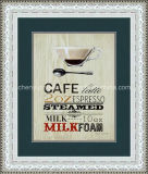 Coffee Cup Espresso Painting Ivory Frame with Double Borders
