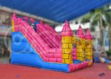 2014 Inflatable Pink Blue Yellow Castle Slide Chsl322