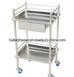 Trolley Cart Barrow Stainless Steel Stamping Bending Welding Double-Deck Universal Wheel Medical Equipment