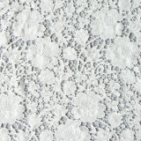 White Floral Snow DOT Chemical Lace Embroidery Fabric for Garment
