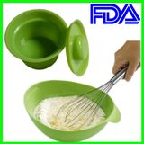 Folding Green Silicone Mixing Bowl (SY-dB009)