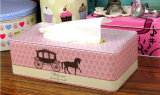 Tissue Desk Packing Tin Box, Tissue Tin Case, Pink Tissue Case