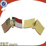 Custom Soft Enamel Plating Bronze Double Metal Flag Badge/Badge Pin/Metal Flag Badge