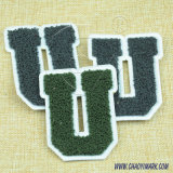 Towel Embroidery/According Your Request Produce Green Letter Shape Embroidery Badge 265