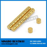 D25.4X3 Gold Coating Disc High Power Permanent Magnet