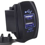 12-24V 3.1A Motorcycle/Car Dual USB Ports Charger Socket Adapter Outlet