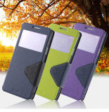 PU Leather Phone Case with Windows for Samsung Galaxy Note 4