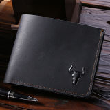Photo Long Short Style Pull up Leather Vintage Men Wallet