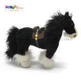 (FL-096) Simulation Plush & Stuffed Black Horse Children Toy