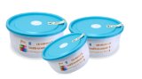 3PCS Plastic Round Food Container for Microwave Oven