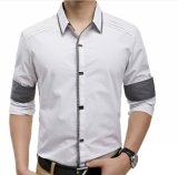 100% Cotton Casual Long Sleeve Slim Fit Men's Shirt (WXM697)