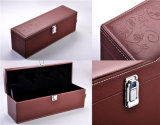 High-End Leather Wine Packaging Box with Logo Stamping/Logo Embossed