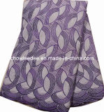 Purple Cotton Lace Fabric with Rhinestone Cl5058-4