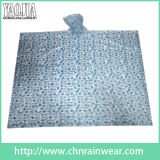 Popular Style Full Printed PVC Squar Rain Poncho with Hood