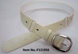 White Simple Lady PU Belt