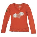 Women's Long Sleeve Elaborate Embroidery & Print Cotton T-Shirt (YRWT007)