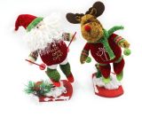 Christmas Stuffed Toys with Snowboard--Santa Claus & Deer