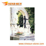 Honed White Stone Sculpture Tombstone (3A-211)