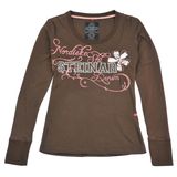 Women's Long Sleeve Elaborate Embroidery & Print Cotton T-Shirt (YRWT006)