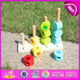 2015 Colorful Learn Number Block Toy, Wooden Counting Stacking Blocks Toy, Education Kids Big Building Stacking Blocks Toy W13D076