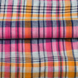 Cheap Price Grid Check Woven Linen Fabrics for Men Shirt